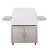 TrueFlame 32-inch deluxe stainless steel outdoor grill cart with storage doors