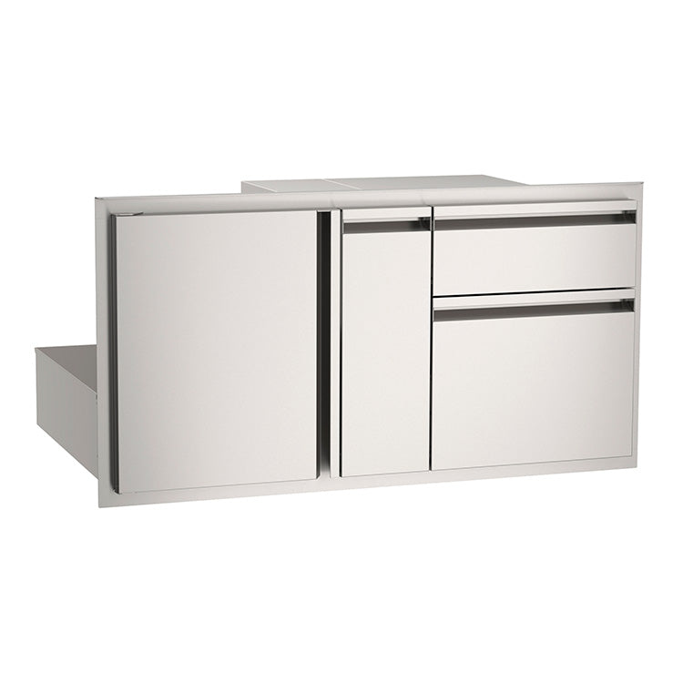 American Outdoor Grills 36 Inch Outdoor Kitchen Door with Double Drawer and Platter