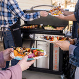 Blackstone Patio Pro 36” Griddle with Hood featuring the convenient magnetic toolbar and side shelf cutting board.