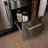 Blackstone Patio Pro 36” Griddle with Hood showing its built-in wind guards and four heat zones for versatile cooking.