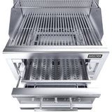 Smoker/steamer box included with the Sunstone® Series 28″ Charcoal Drop-in Grill, perfect for enhancing smoky flavors by Sunstone.