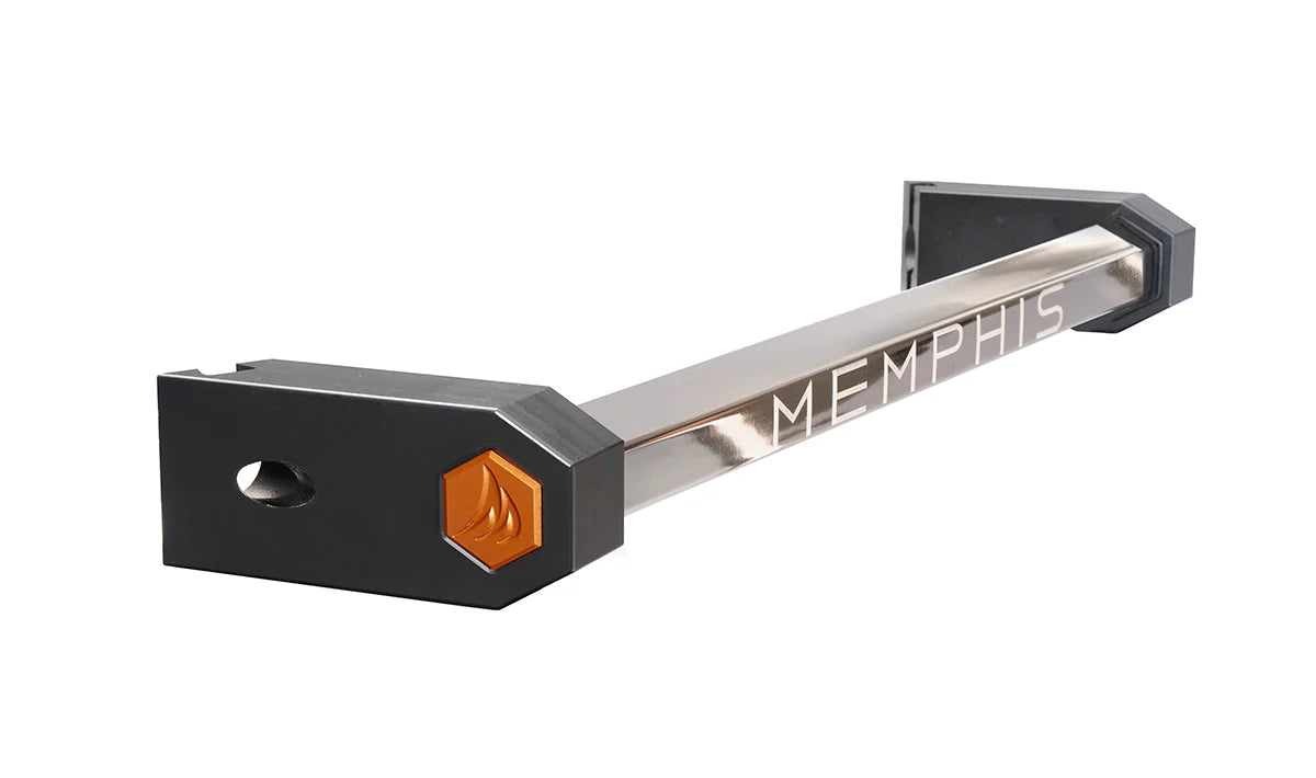 Close-up of the Memphis Elevate 30" Freestanding Pellet Grill, highlighting its sleek design and stainless steel construction.