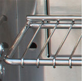 Close-up of the stainless steel warming rack inside an Alfresco built-in gas grill