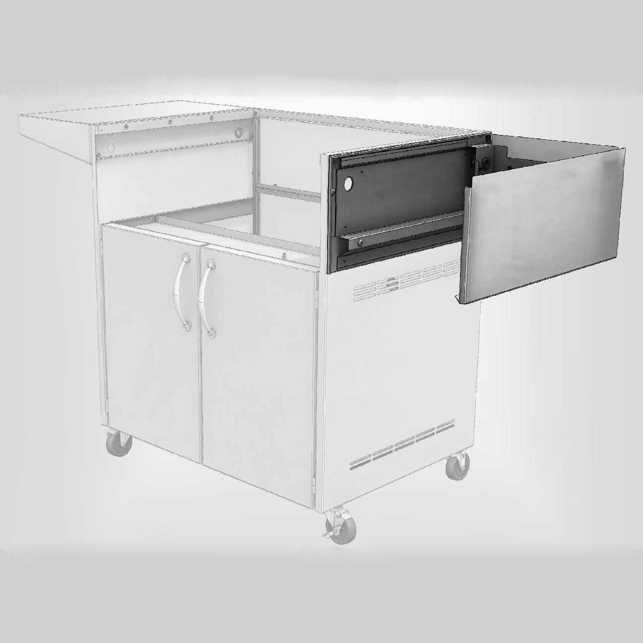 Artisan cart shelf mount kit for the ARTP-SB2 double side burner ARTPC-SB2M