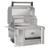 Memphis Elevate 30" Built-In Pellet Grill showcased in an outdoor kitchen setting, featuring dual open flame modes and intelligent temperature controls for versatile cooking.