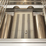 Alfresco infrared sear zone insert fitted between the tube burners of a 36-inch AIPG grill firebox, AIPG-SZK-36