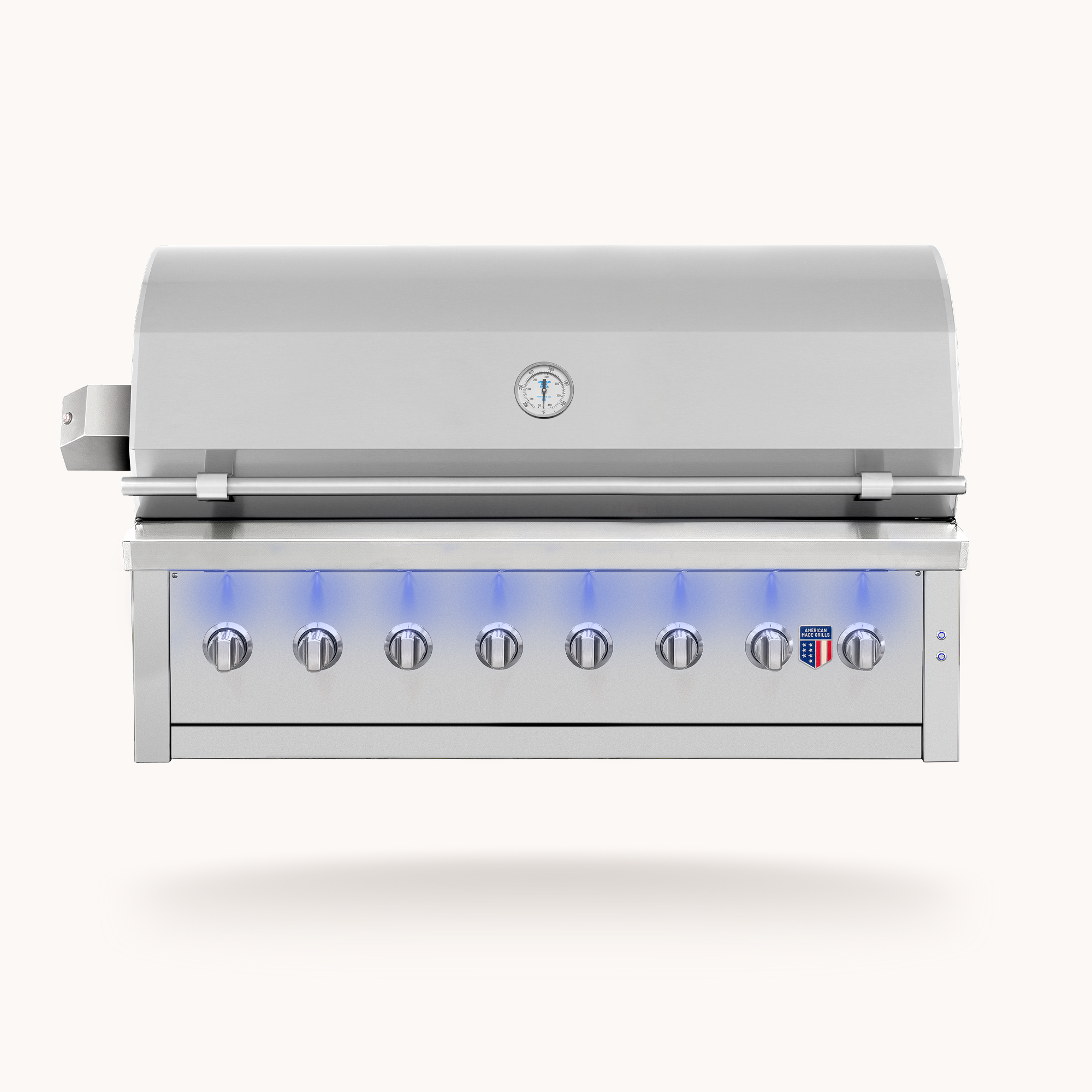 American Made Grills Ovation 54-inch hybrid built-in grill — with the hood closed