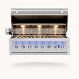 American Made Grills Ovation 54-inch hybrid built-in grill — with the hood open