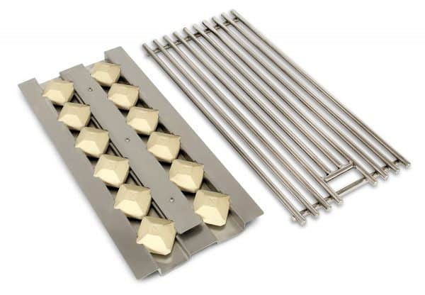 Alfresco accessory grate and tray set for use with drop-in grill accessories