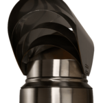 A small thumbnail close-up of a stainless steel angled chimney cap for an outdoor pizza oven flue, shown on a transparent background