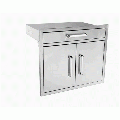 Bonfire Double Door and Single Drawer Combo 30" x 26" showcasing sleek stainless steel design and durable construction for outdoor storage.
