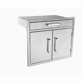 Bonfire Double Door and Single Drawer Combo 30" x 26" showcasing sleek stainless steel design and durable construction for outdoor storage.
