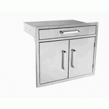 Bonfire Double Door and Single Drawer Combo 30" x 26" showcasing sleek stainless steel design and durable construction for outdoor storage.