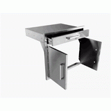 Close-up view of Bonfire Double Door and Single Drawer Combo 30" x 26" with emphasis on high-quality 304 stainless steel hinges and soft-close drawer.