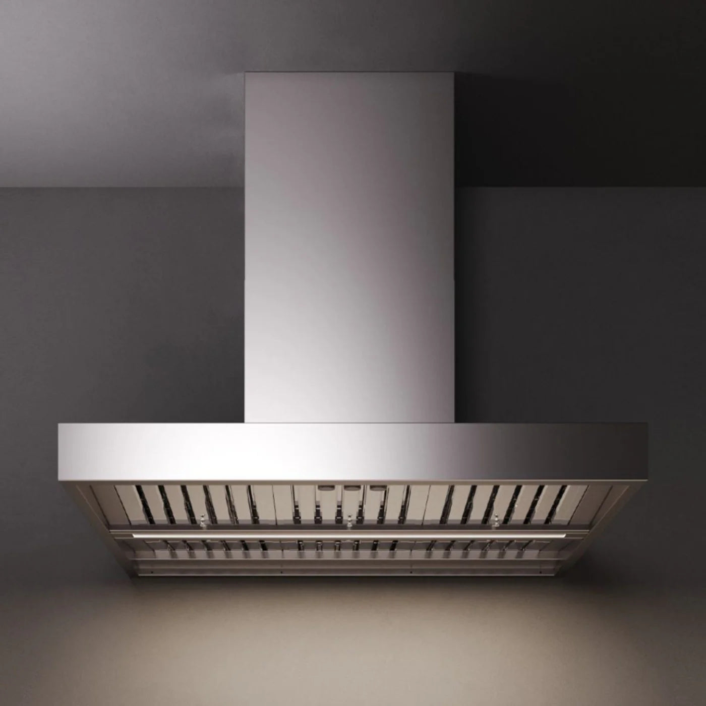 Falmec Line 36" Wall Mount Outdoor Hood, 1200 CFM in stainless steel, demonstrating its sleek and modern design suitable for outdoor kitchens.