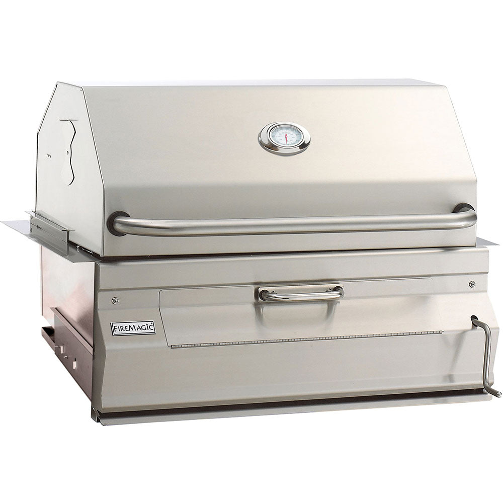Fire Magic Legacy 30" Built-In Stainless Steel Smoker Charcoal Grill showcasing its premium design and features.