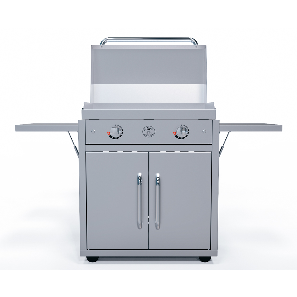 Le Griddle GFCART75 cart and 75 Series griddle with the lid closed