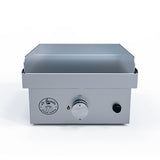 The Le Griddle Wee Griddle Single Burner Natural Gas Griddle, highlighting the electronic ignition and safety features.