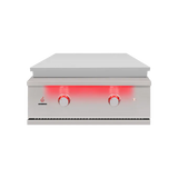 TrueFlame Griddle Built-in, featuring a 495 square inch cooking surface and 36,000 BTUs, perfect for outdoor grilling and cooking.