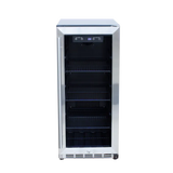 15” 3.2C Outdoor Fridge with Glass Door by True Flame showcasing its tinted glass door and durable design.