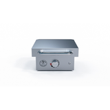 Le Griddle Wee GEE40 electric griddle fitted with the optional stainless lid, lid raised