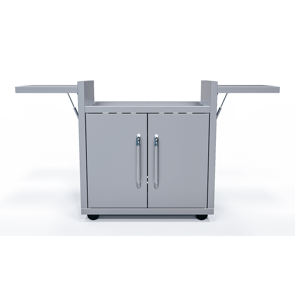 Le Griddle GFCART75 cart with both folding side shelves extended to 60-3/4 inches wide
