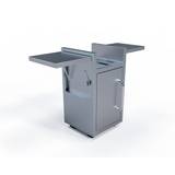 Le Griddle GFCART40 portable cart in 304 stainless steel with the side shelves folded down