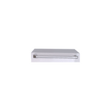 Le Griddle OMLLID40 stainless lid shown open, needing 24 inches of depth clearance
