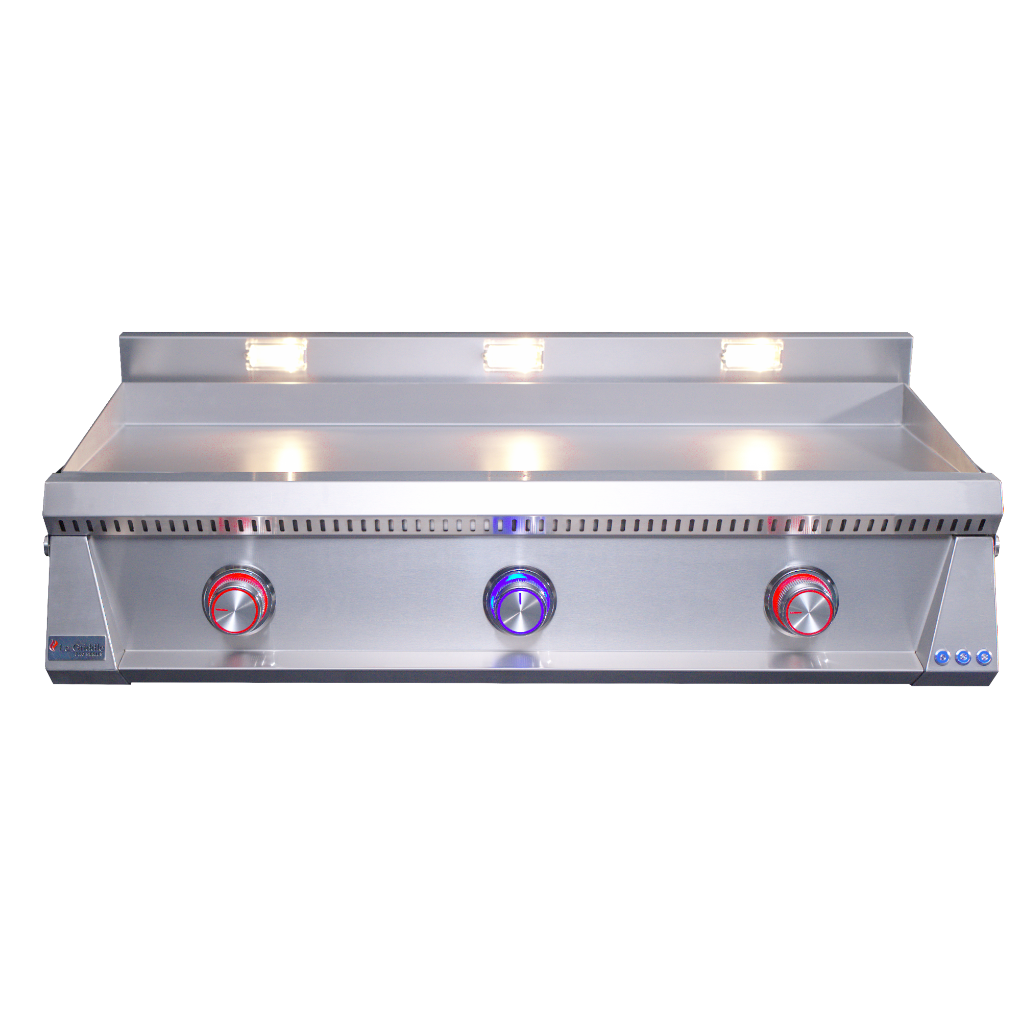 Le Griddle Pro Series 105 OML105P3 showing its 3mm 304 stainless cooking plate