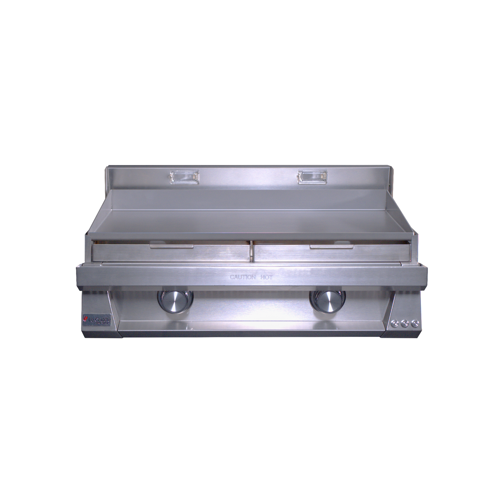 Le Griddle Pro Series 75 OML75P3 with backlit control knobs for two independent zones
