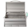 Memphis Elite 39" Built-In Pellet Grill ITC3 demonstrating its dual-bin pellet hopper for versatile wood flavor options