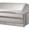 Perspective of the Memphis Elite 39" Built-In Pellet Grill ITC3 highlighting its interior lighting and premium build quality