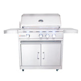 30" Cutlass Pro Freestanding Grill Cart by RCS featuring 304 stainless steel design and three powerful burners.