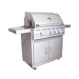 30" Cutlass Pro Freestanding Grill Cart by RCS showcasing its sleek design and stainless steel construction.