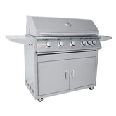 40" RCS Premier Freestanding Grill Cart showcasing sleek stainless steel design and powerful cooking features.