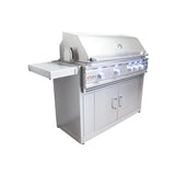 RCS 42" Cutlass Pro Freestanding Grill Cart with blue LED control panel lights for stylish and efficient nighttime grilling.