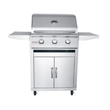 RCS 26" Premier Freestanding Grill Cart showcasing its premium-grade stainless steel construction and stylish design for outdoor grilling enthusiasts.