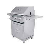 RCS 26" Premier Freestanding Grill Cart featuring a reliable Sure-Strike ignition system and solid stainless steel cooking grates for effortless grilling.