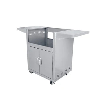 26" Premier Freestanding Grill Cart by RCS showcasing a sleek stainless steel design for outdoor BBQ grilling.