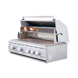 RCS Cutlass Pro 38" Built-In Grill with a full-length slide-out drip tray for easy cleanup.