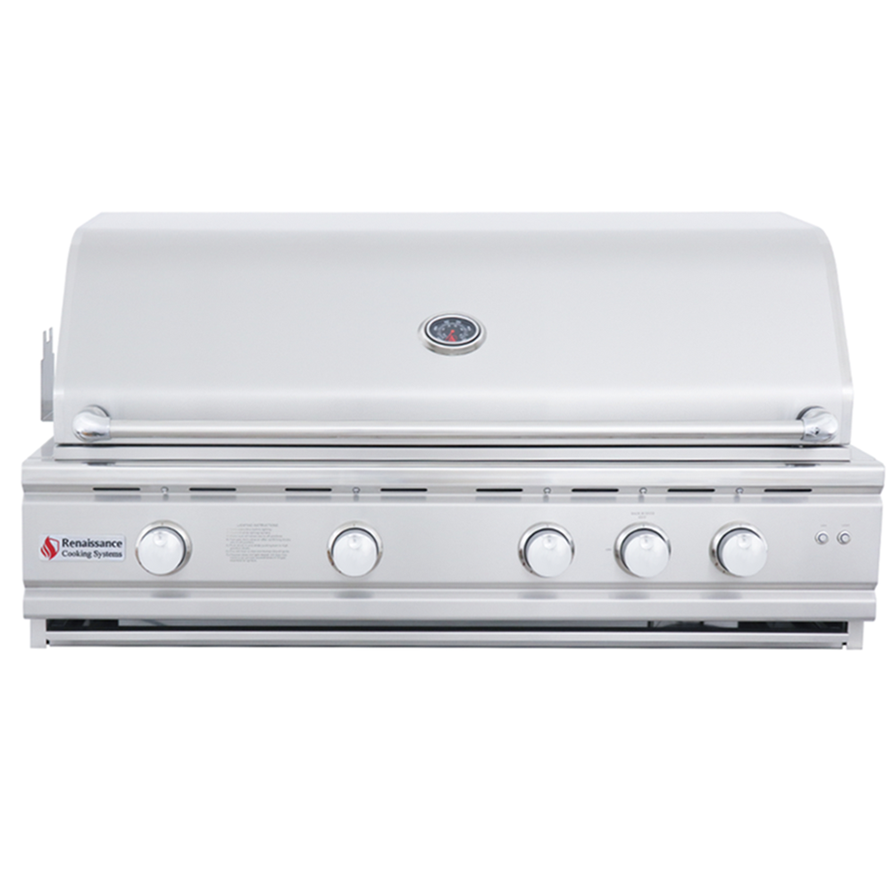 RCS 42" Cutlass Pro Built-In Grill in an outdoor kitchen setting, demonstrating its performance and stylish appearance.