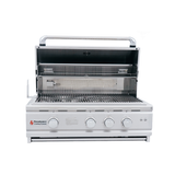RCS 30" Cutlass Pro Built-In Grill featuring a ceramic infrared back burner and modern blue LED control knobs.
