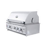 RCS Cutlass Pro 30" Built-In Grill showcasing three stainless steel burners and solid cooking grids.
