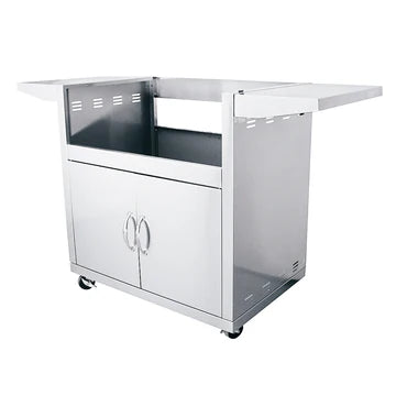 Close-up of RCS 32" Premier Freestanding Grill Cart's stainless steel cooking grates and burners.