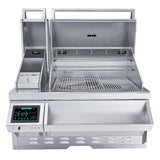 Sunstone 40” Electric Pellet Grill with digital control panel and built-in meat probe for precise cooking.