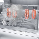 Sunstone 40” Electric Pellet Built-In Grill w/Cold Smoker image showcasing its sleek stainless steel design and spacious cooking area.
