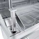 Image of the Sunstone 40” Electric Pellet Built-In Grill w/Cold Smoker demonstrating the adjustable flame broiler for high-heat searing.