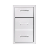 TrueFlame 17-inch stainless steel triple drawer and door combo, closed