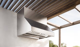 Falmec Zeus 36" Wall Mount Outdoor Hood, 1200 CFM - sleek design and durable stainless steel build for enhanced outdoor cooking.