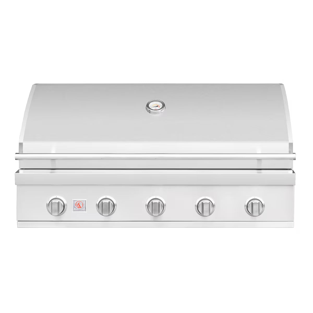 Summerset 5-burner built-in gas grill head with lid closed, on white background